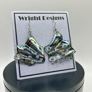 Eclectic Artisan Wright Designs Chrome Iridescent Earrings